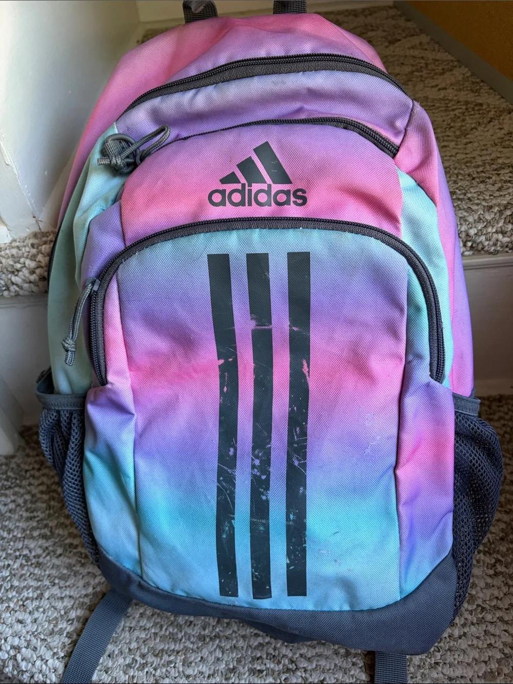 adidas Kids Gradient Pink Purple Blue Backpack